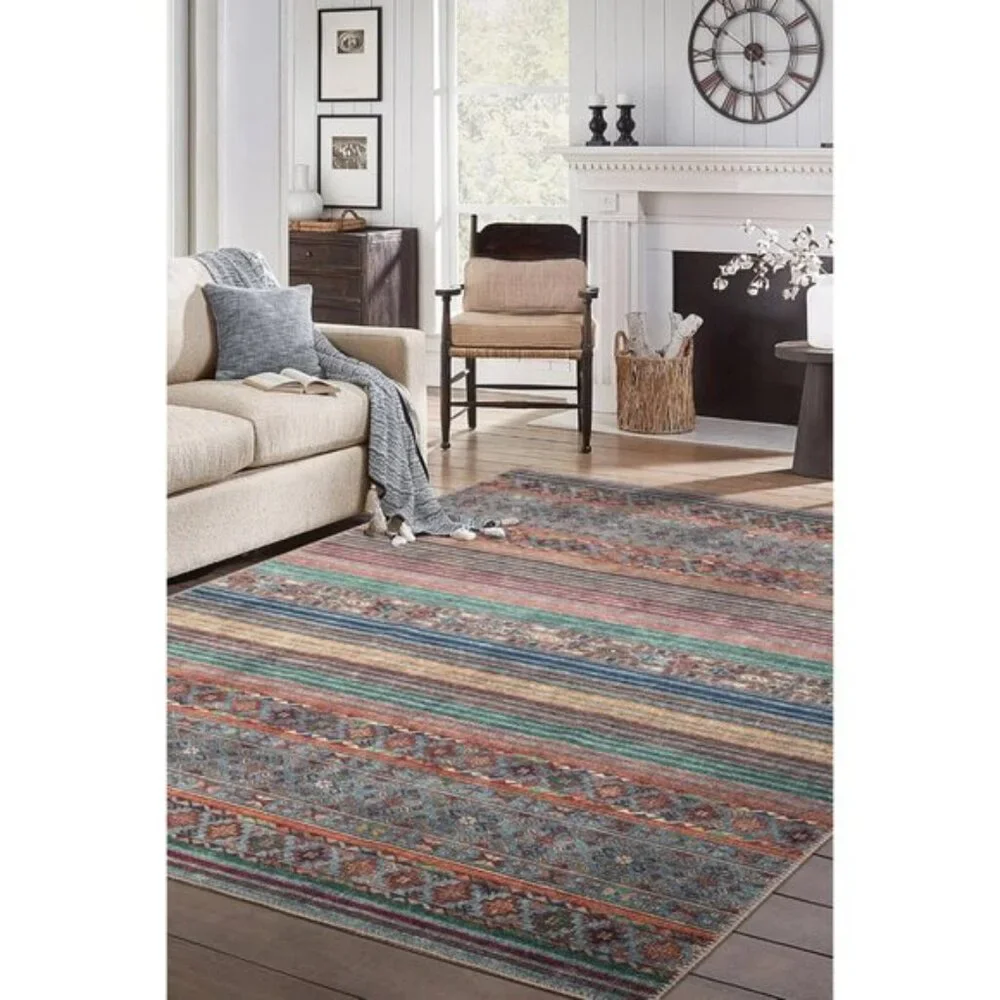 3x5 Washable Entry Rug, Non-Slip, Low Pile, Vintage, Durable for High Traffic